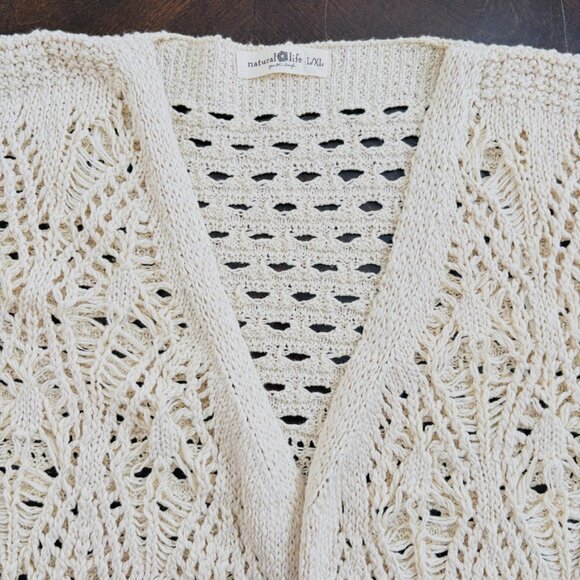 Natural Life Abigail Duster Crochet Hippie Size L XL Boho Festival - Picture 4 of 11